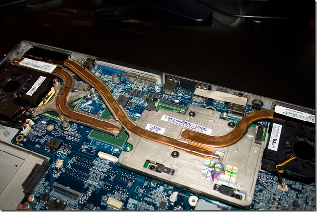 CPU heatpipe and new (used) FX2500m all installed 