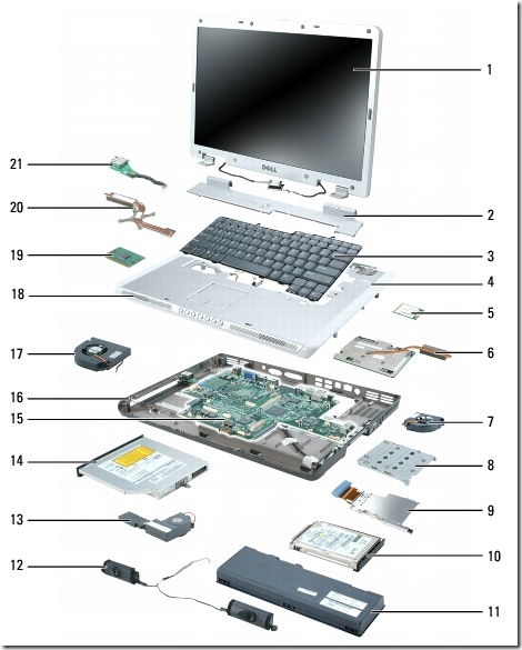 Dell Inspiron E1705/9400 Exploded View 