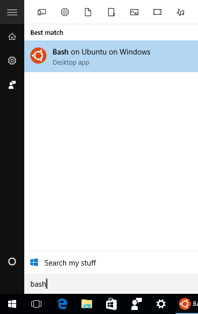 Bash on Ubuntu on Windows desktop app